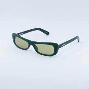 Jacquemus CAPRI JAC/55 C3 Sunglasses Matte Green Rectangle Frame, Green Lenses
